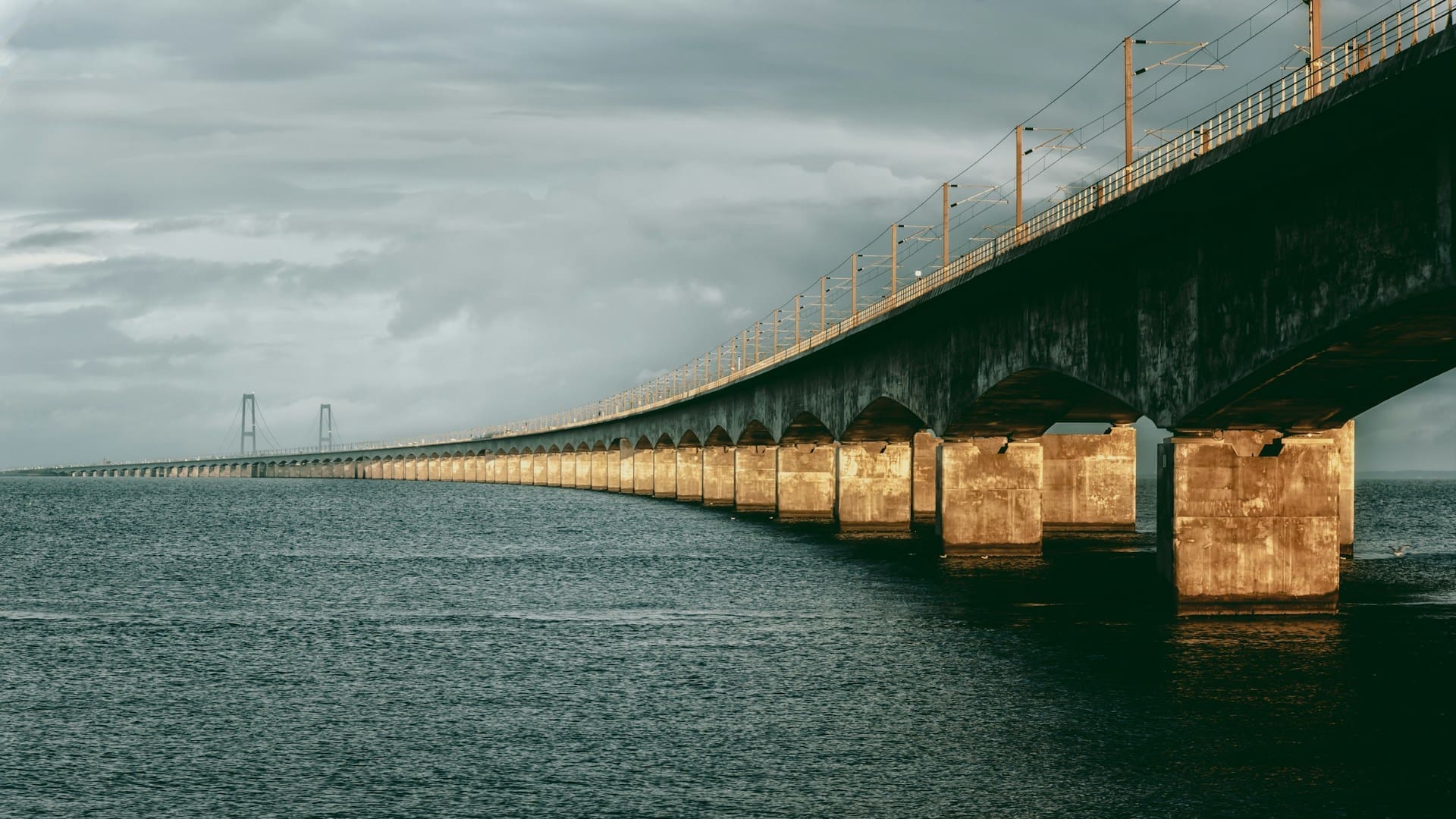 A photo of the Great Belt Bridge in Denmark.