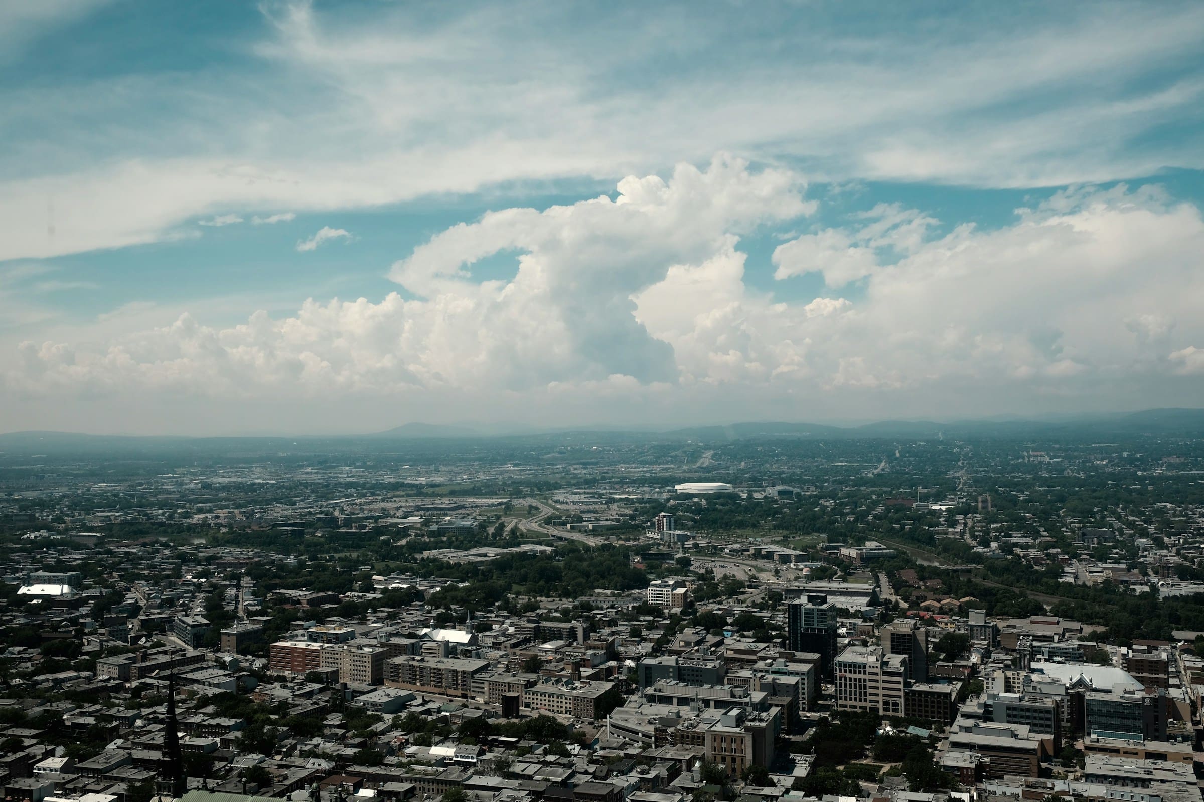 A photo taken above Quebec, Canada.